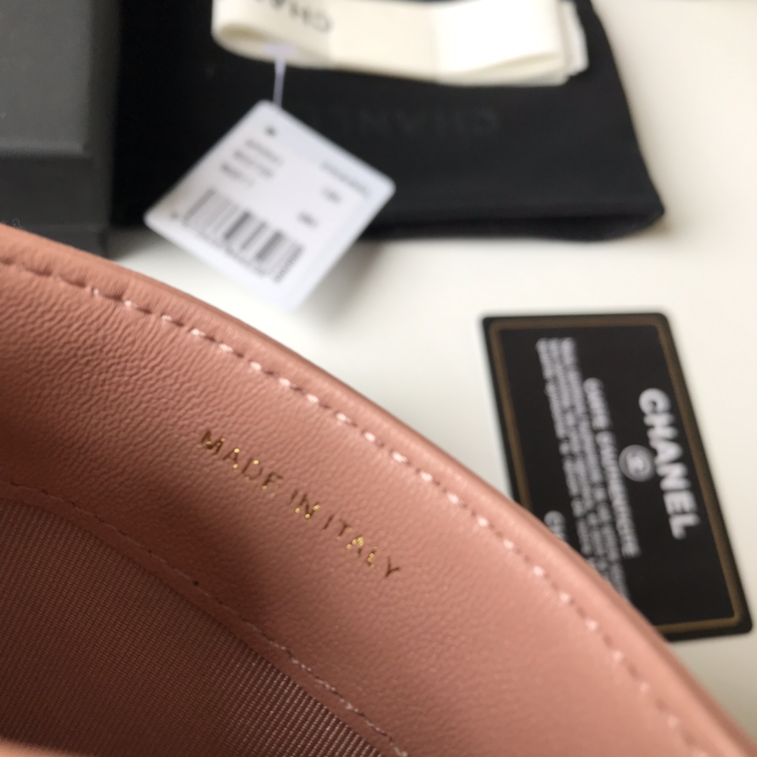 Ch**el Wallet Lambskin Pink 