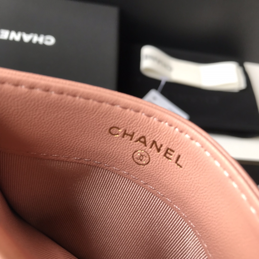 Ch**el Wallet Lambskin Pink 