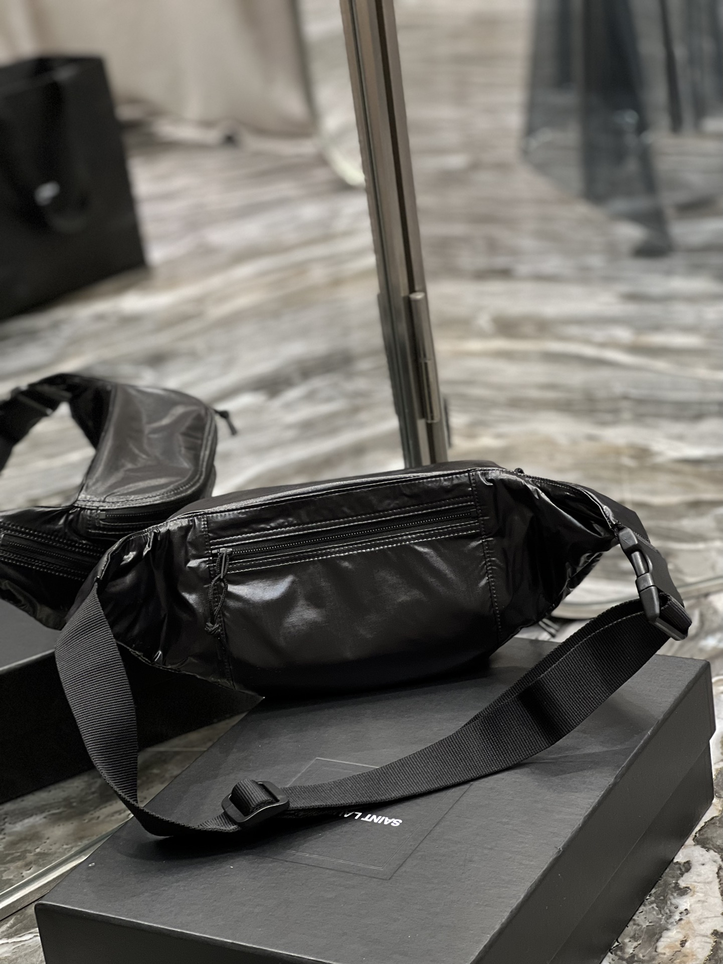 Y51 Nylon Waist Bag Black