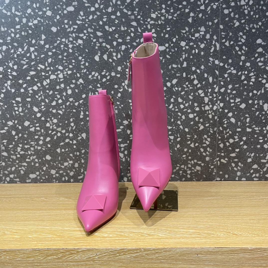 Va1e*ntin0 Boots Heels 8CM Pink