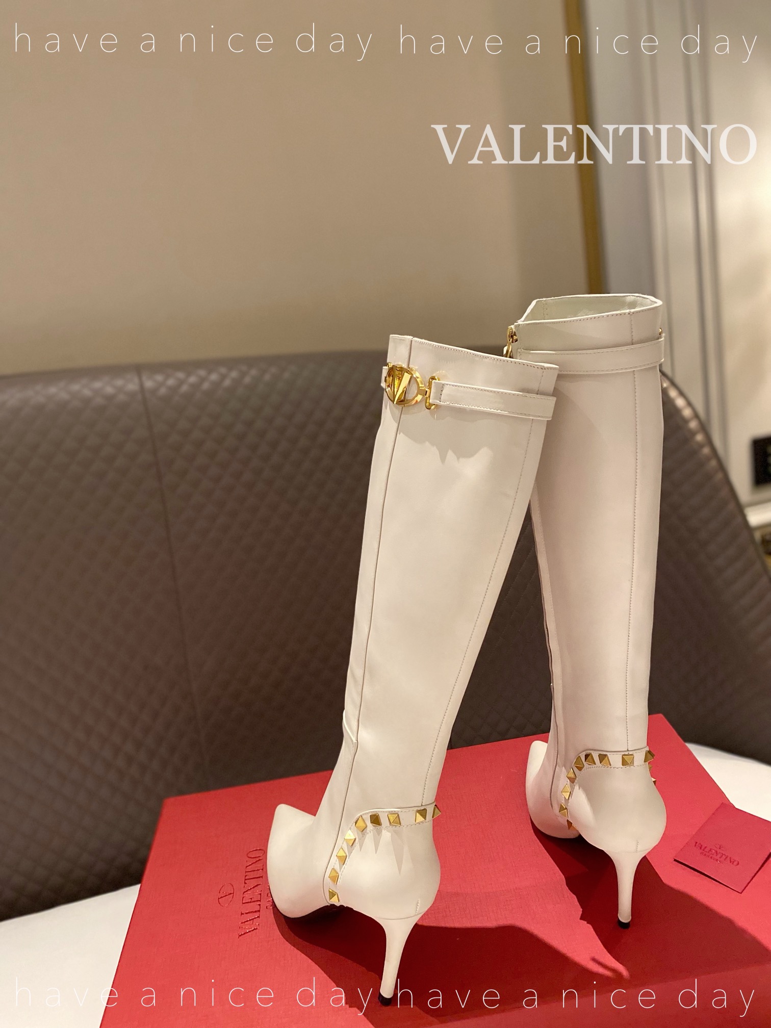 Va1e*ntin0 Boots Heels 8CM 