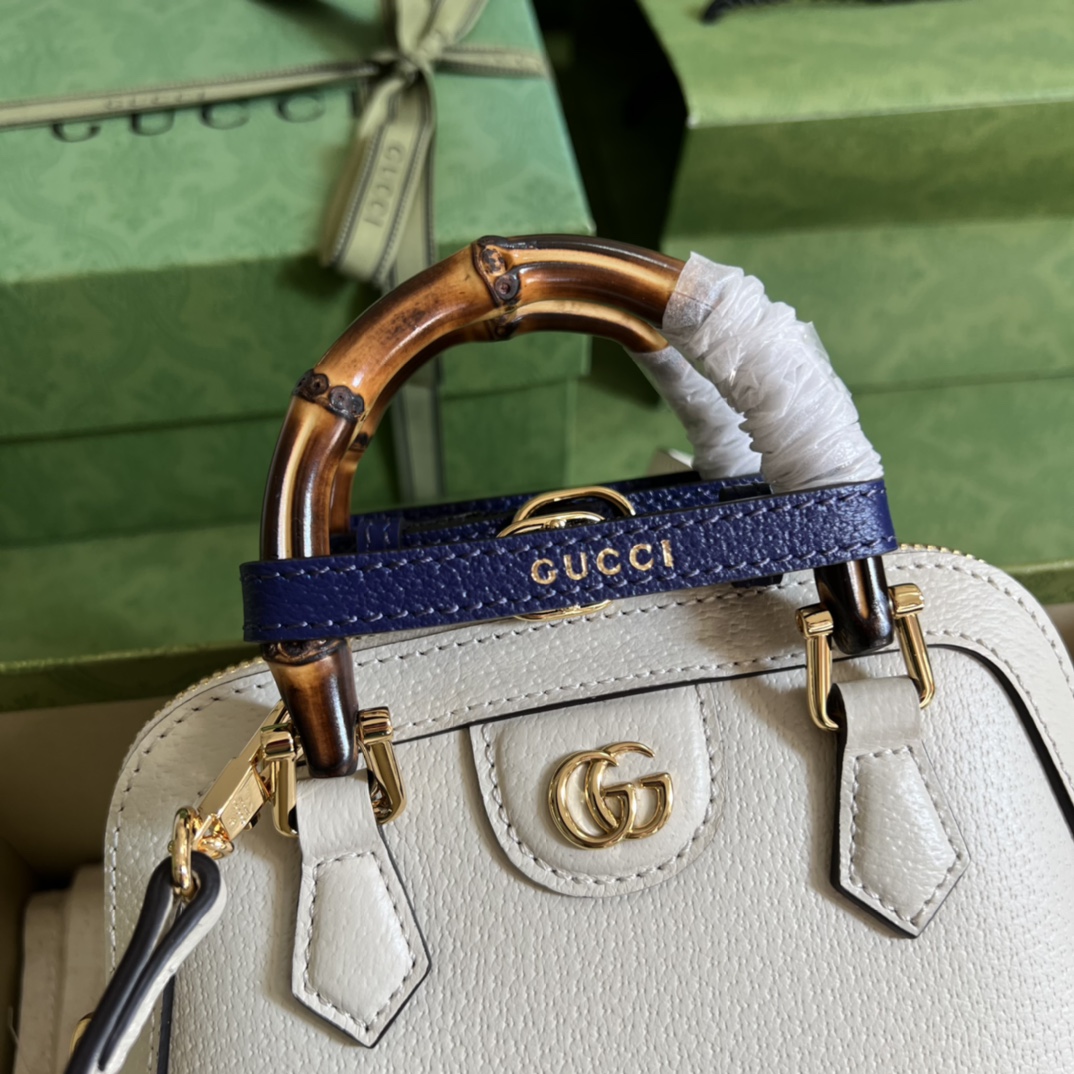 Gvc*1 Diana Bamboo Mini HandBag White