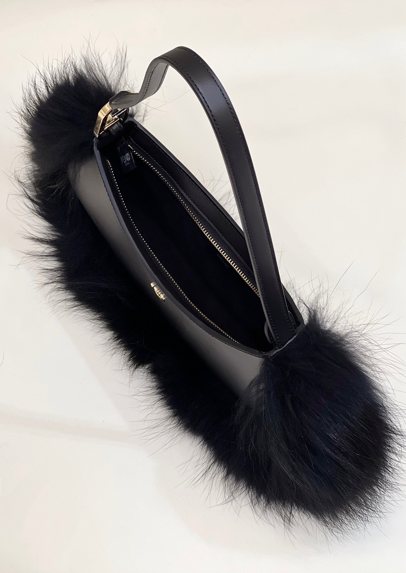 F**di O-Lock Clutch Bags Black