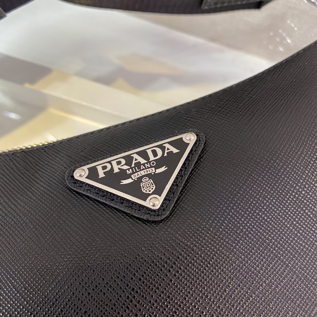Pra*a Saffiano Leather Shoulder Bag 