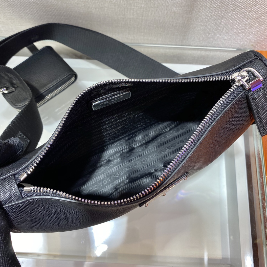Pra*a Saffiano Leather Shoulder Bag 