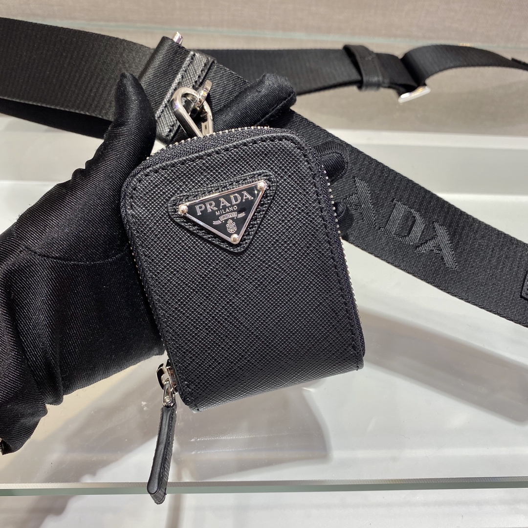 Pra*a Saffiano Leather Shoulder Bag 