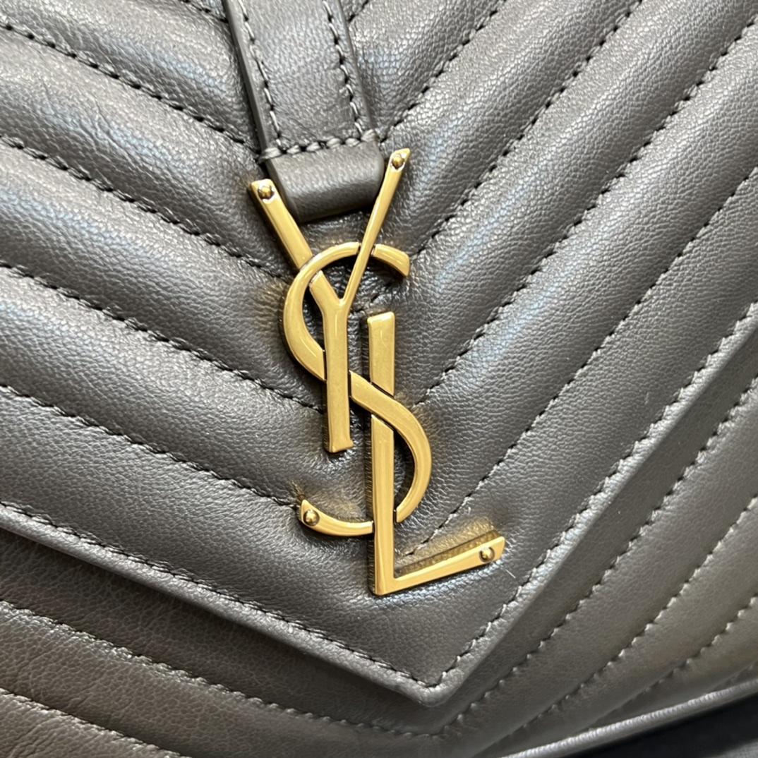 Y51 Monogram College Gray Medium Bag with Gold Hardware 24cm