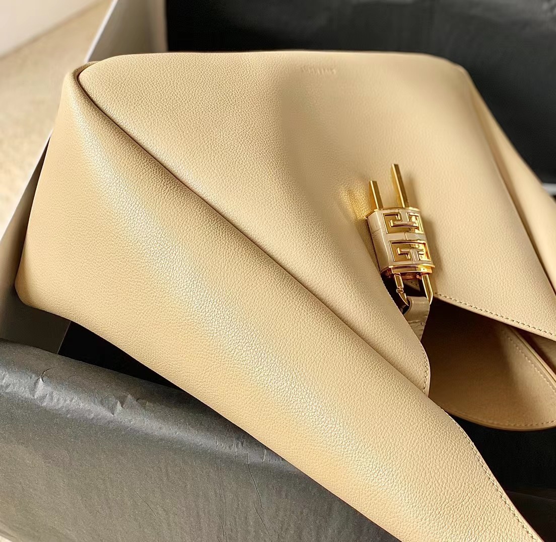 Givenchy G-Hobo Shoulder Bag Beige 31cm