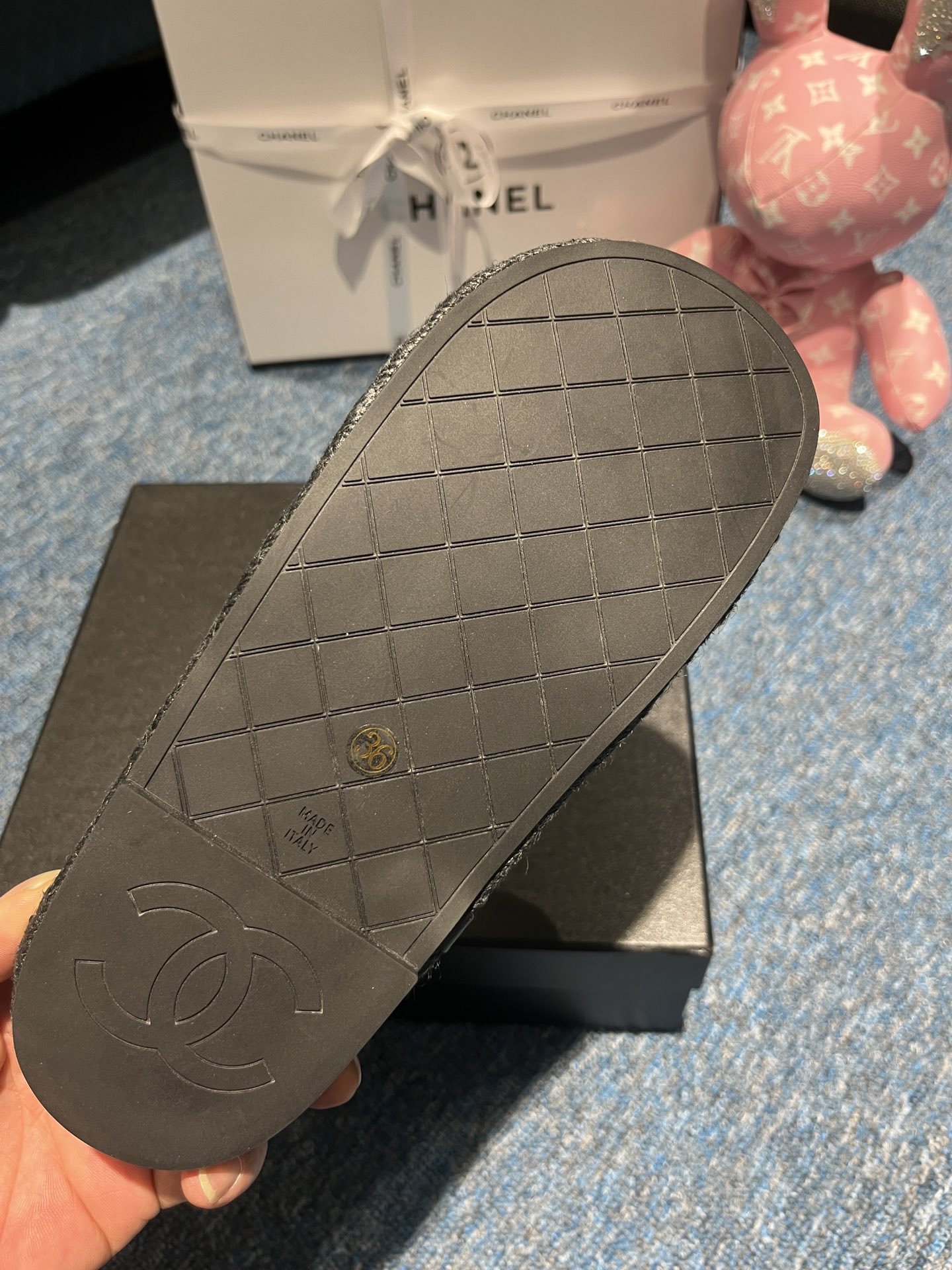 Ch**el Sandals Black 01