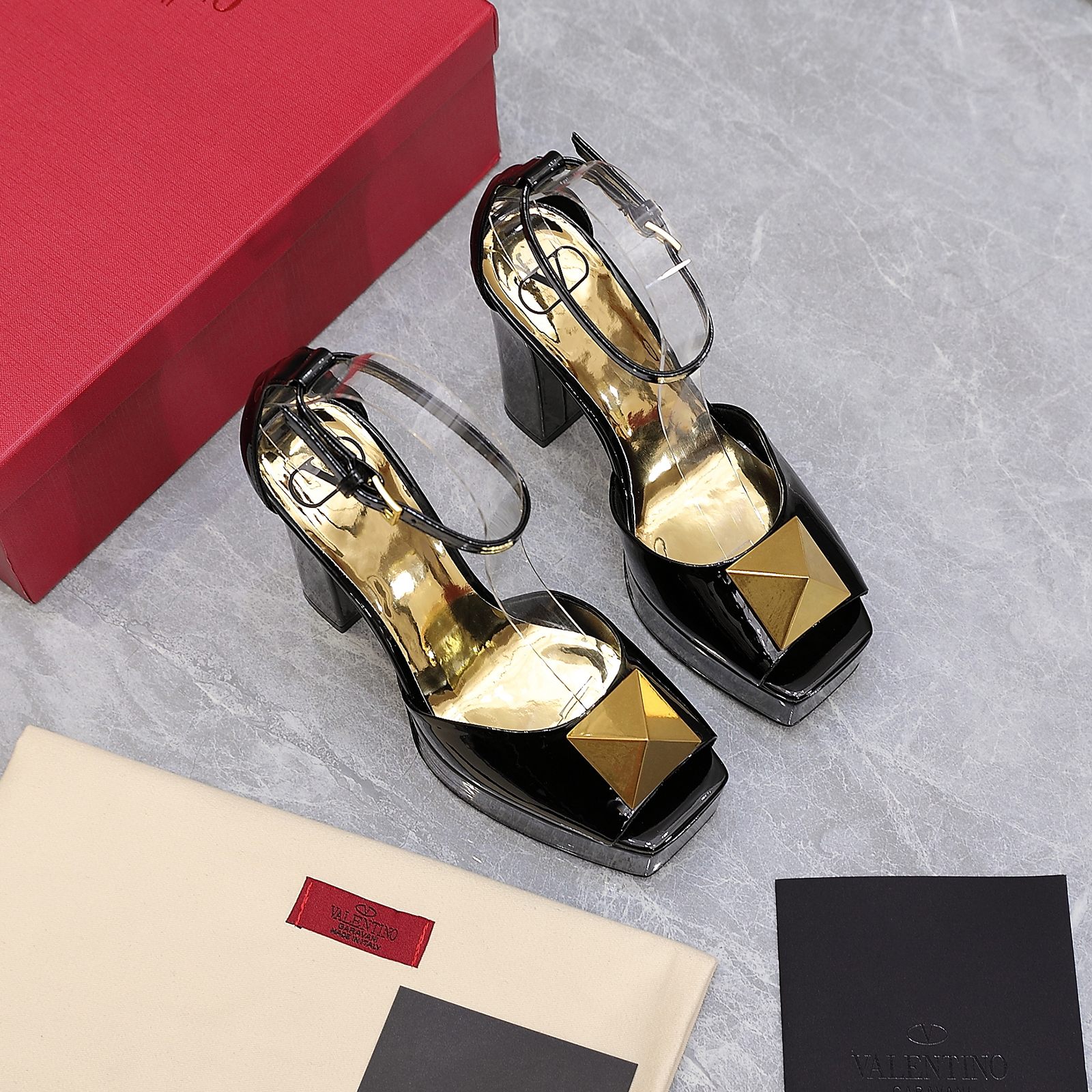 Va1e*ntin0 Heels Baby Black