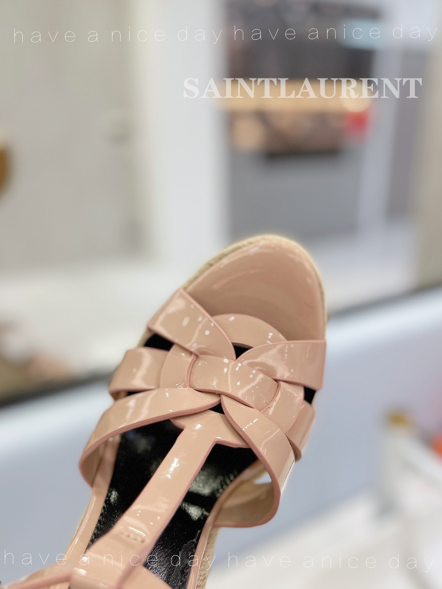 Y51 Espadrille Wedge Sandals Pink
