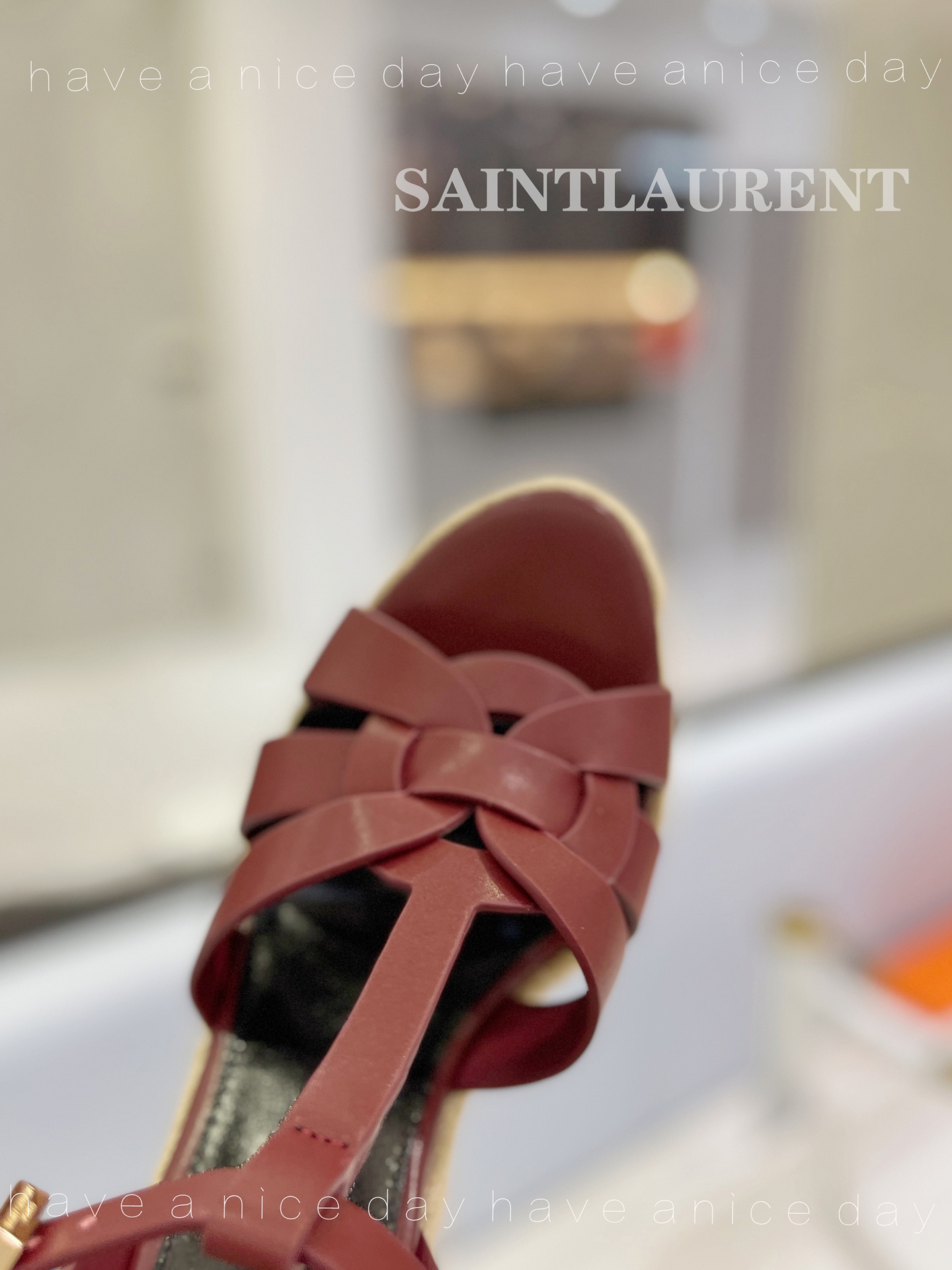 Y51 Espadrille Wedge Sandals Matte Claret