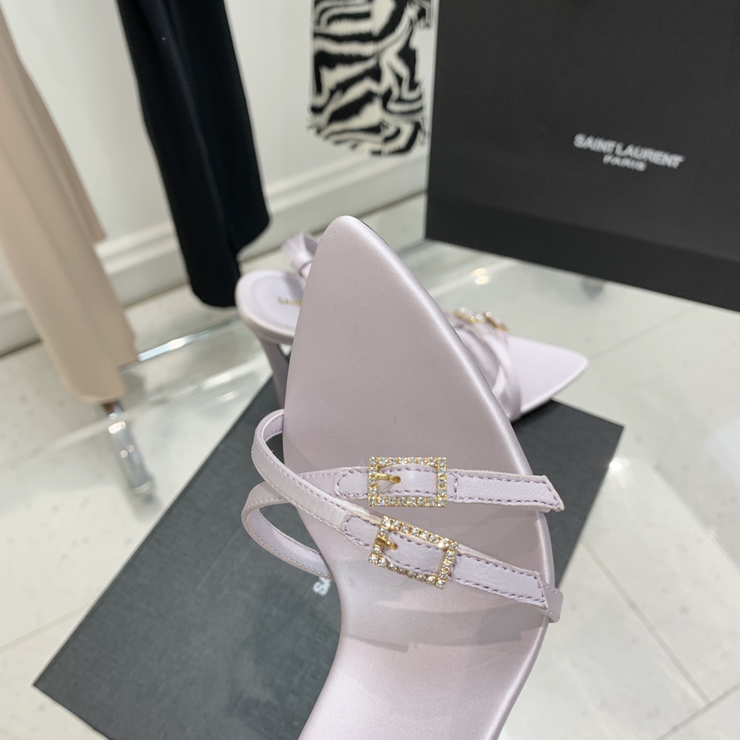Y51 Claude Leather Heels Light Purple