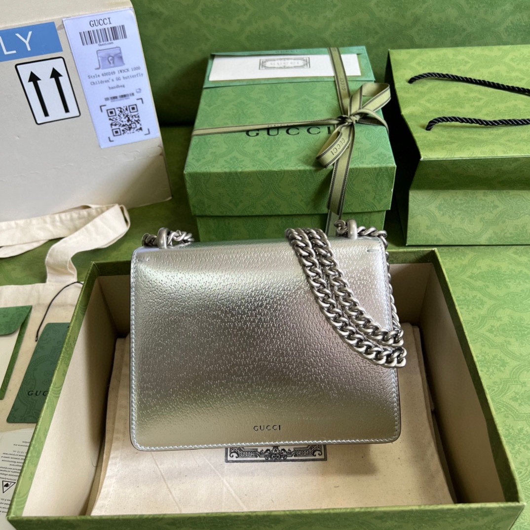 Bagsaaa Gvc*1 Dionysus bag Silver lamé leather - 23x18x6cm