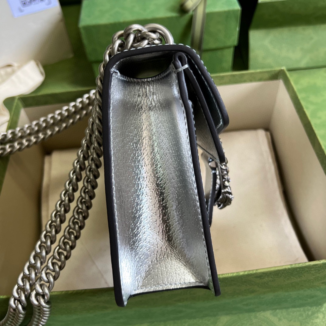 Bagsaaa Gvc*1 Dionysus bag Silver lamé leather - 23x18x6cm
