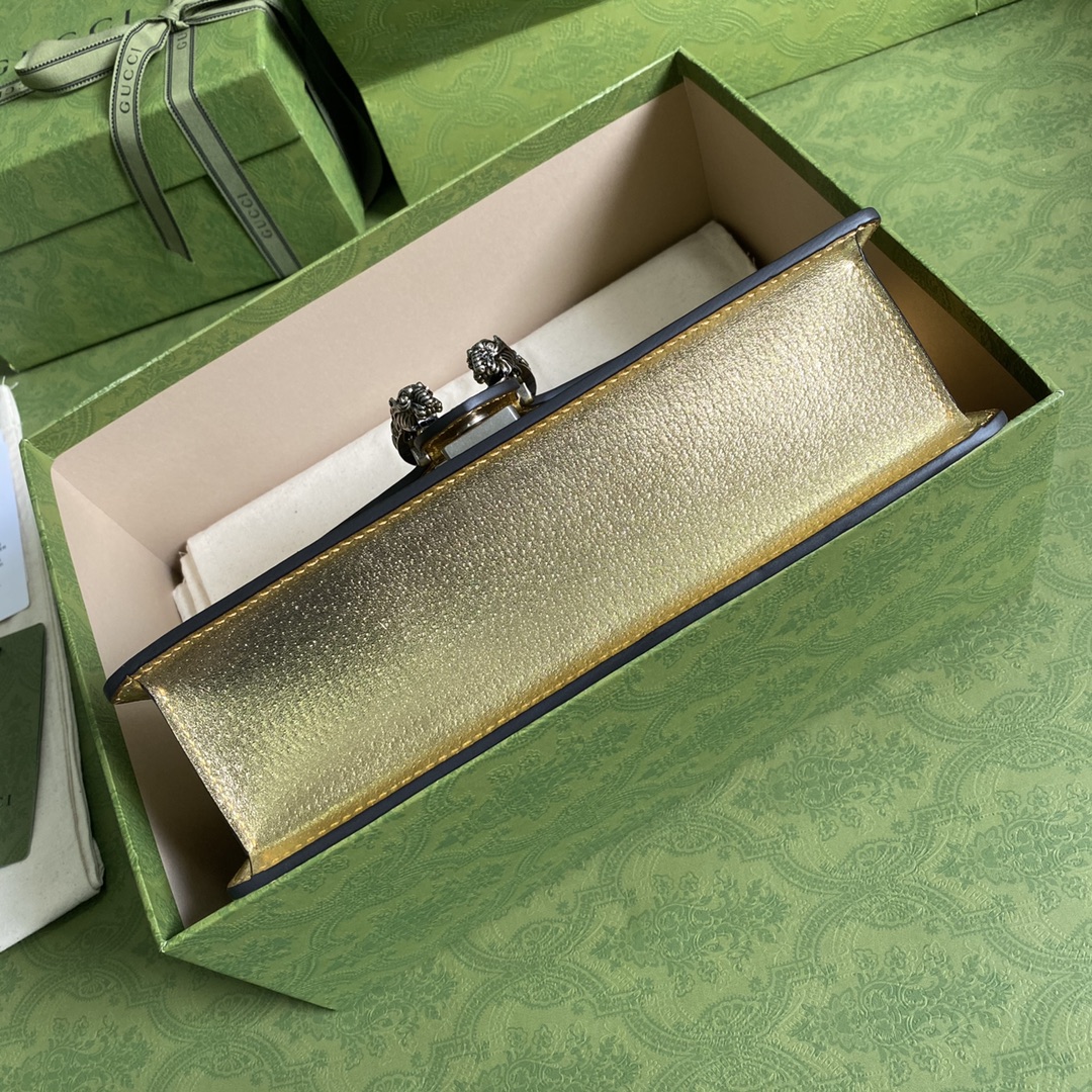 Bagsaaa Gvc*1 Dionysus small bag gold lamé leather - 25x14x7.5cm