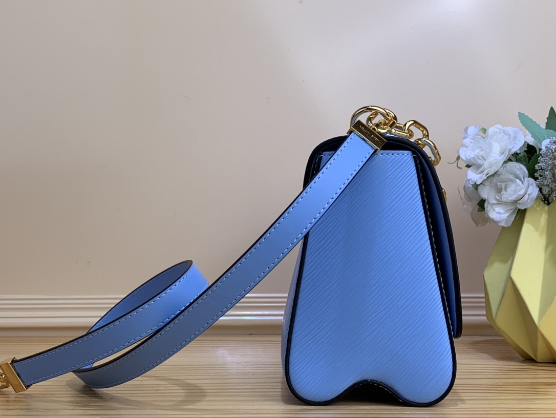 Bagsaaa L0vis Vvtt0n Twist PM Bag Blue Epi grained with charm gold strap - 19 x 15 x 9cm