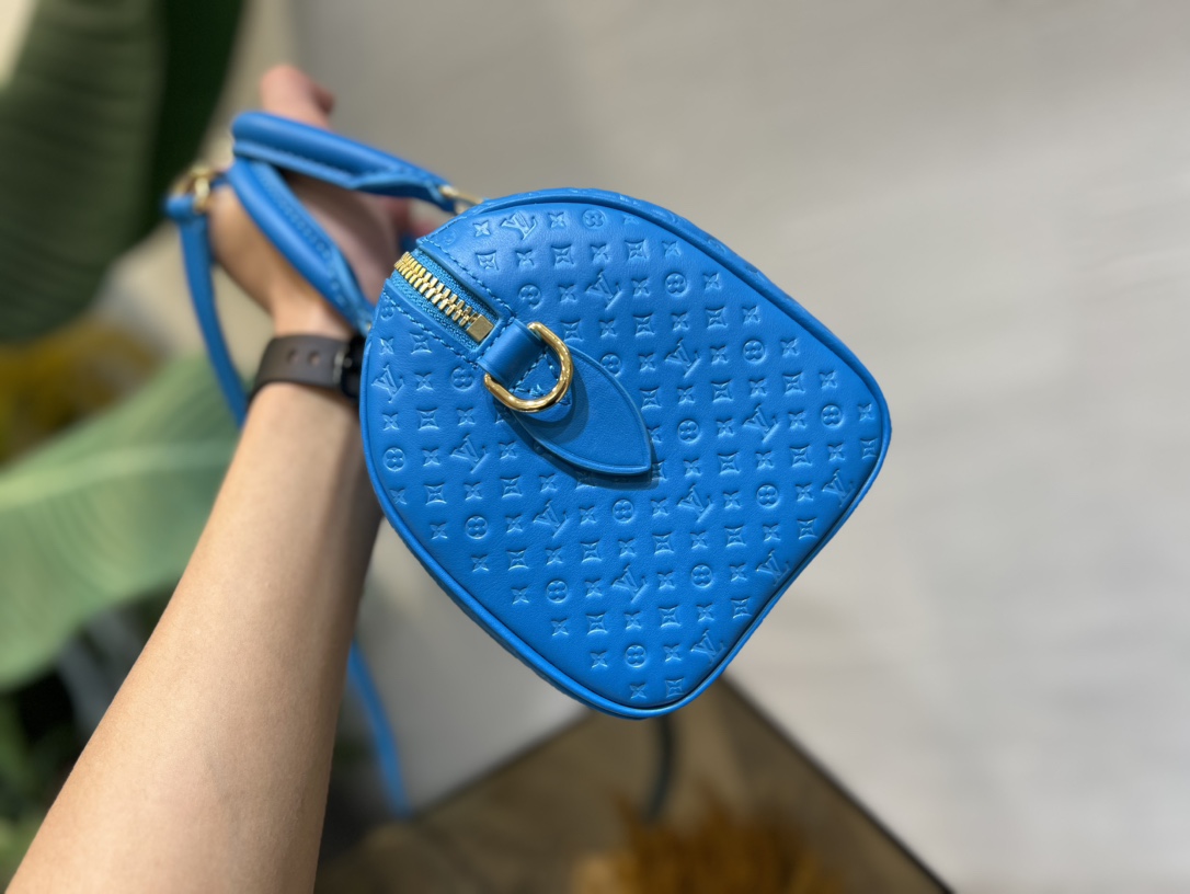 Bagsaaa L0vis Vvtt0n Speedy Bandoulière 20 in blue calfskin - 20.5 x 13.5 x 12 cm