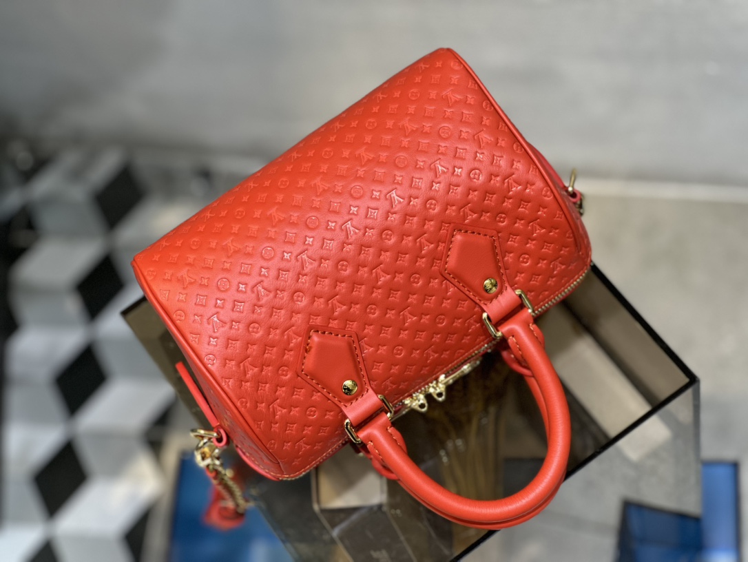 Bagsaaa L0vis Vvtt0n Speedy Bandoulière 20 in red calfskin - 20.5 x 13.5 x 12 cm