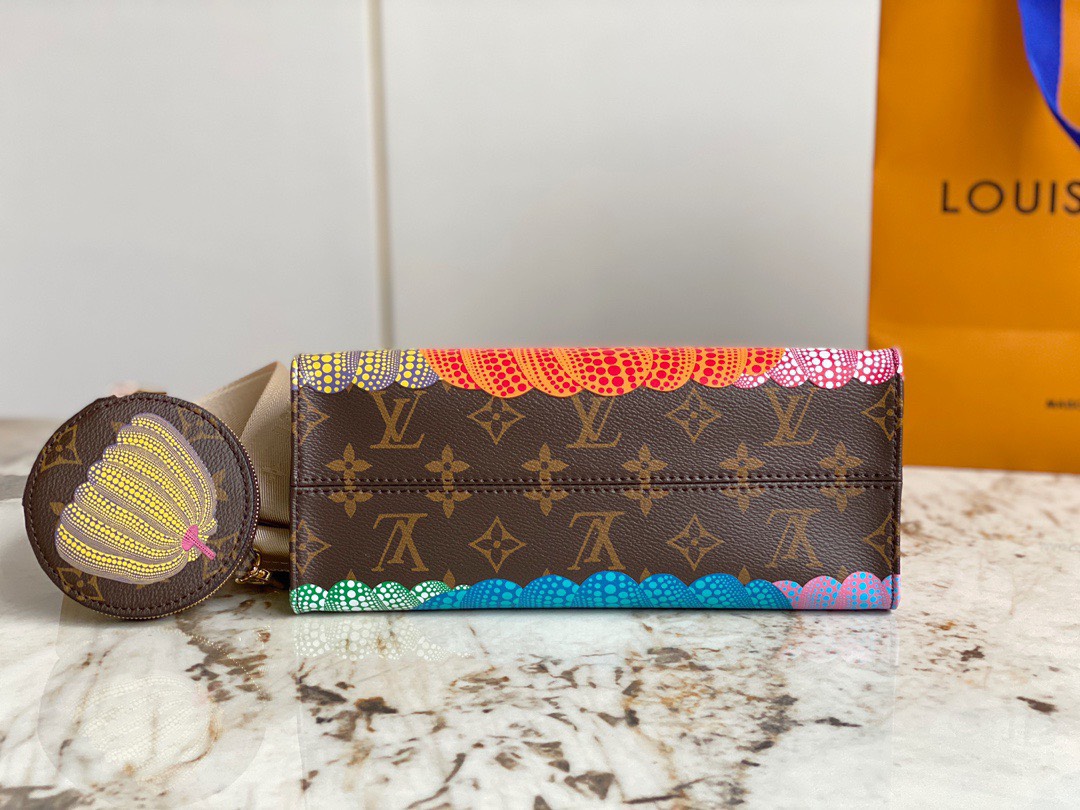 Bagsaaa L0vis Vvtt0n Onthego PM LV x YK with pumpkin pattern - 25x19x11.5cm
