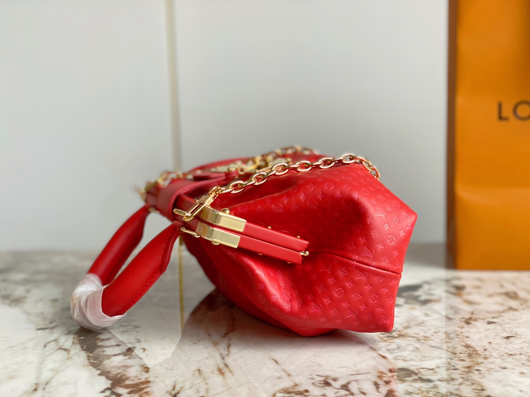 Bagsaaa L0vis Vvtt0n Red Calfskin Clutch Bag - 28 x 14 x 10 cm