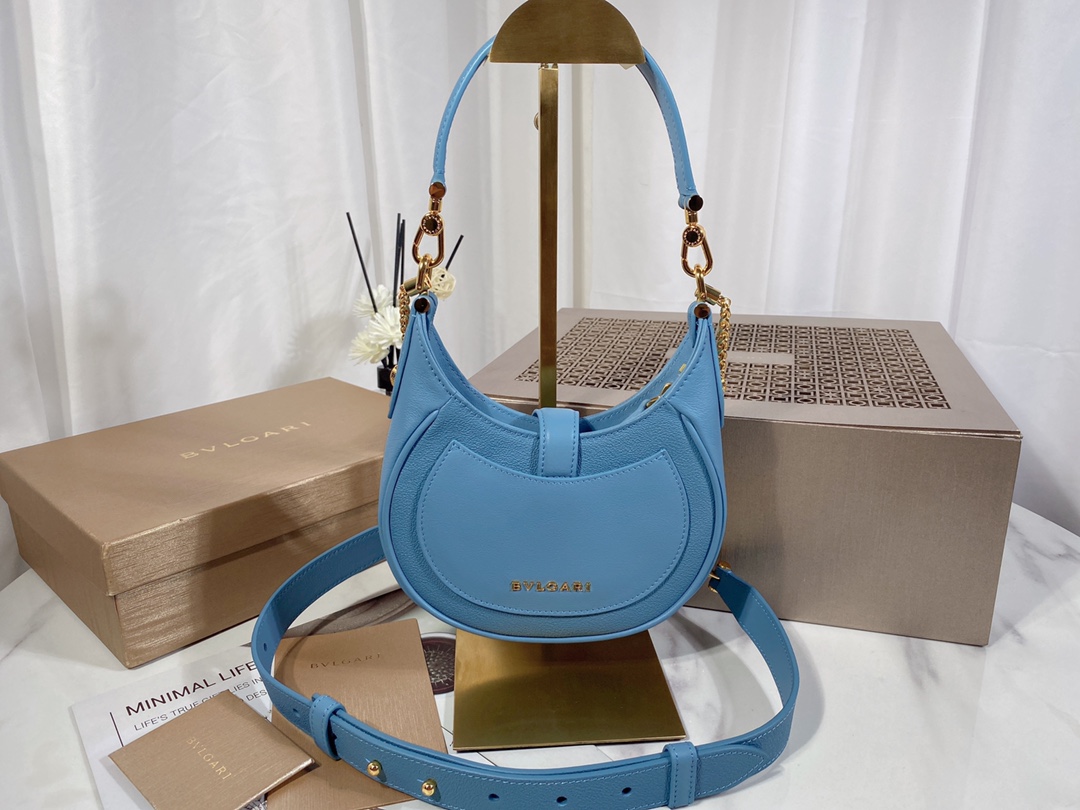 BAGSAAA Bv1g*ai SERPENTI ELLIPSE CROSSBODY BLUE BAG - 19.5 x 20 x 4.5 CM