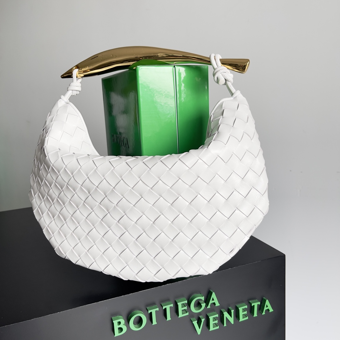 Bagsaaa B0tt*ga Ven*ta Sardine Top Handle White Bag - 36*3*24cm