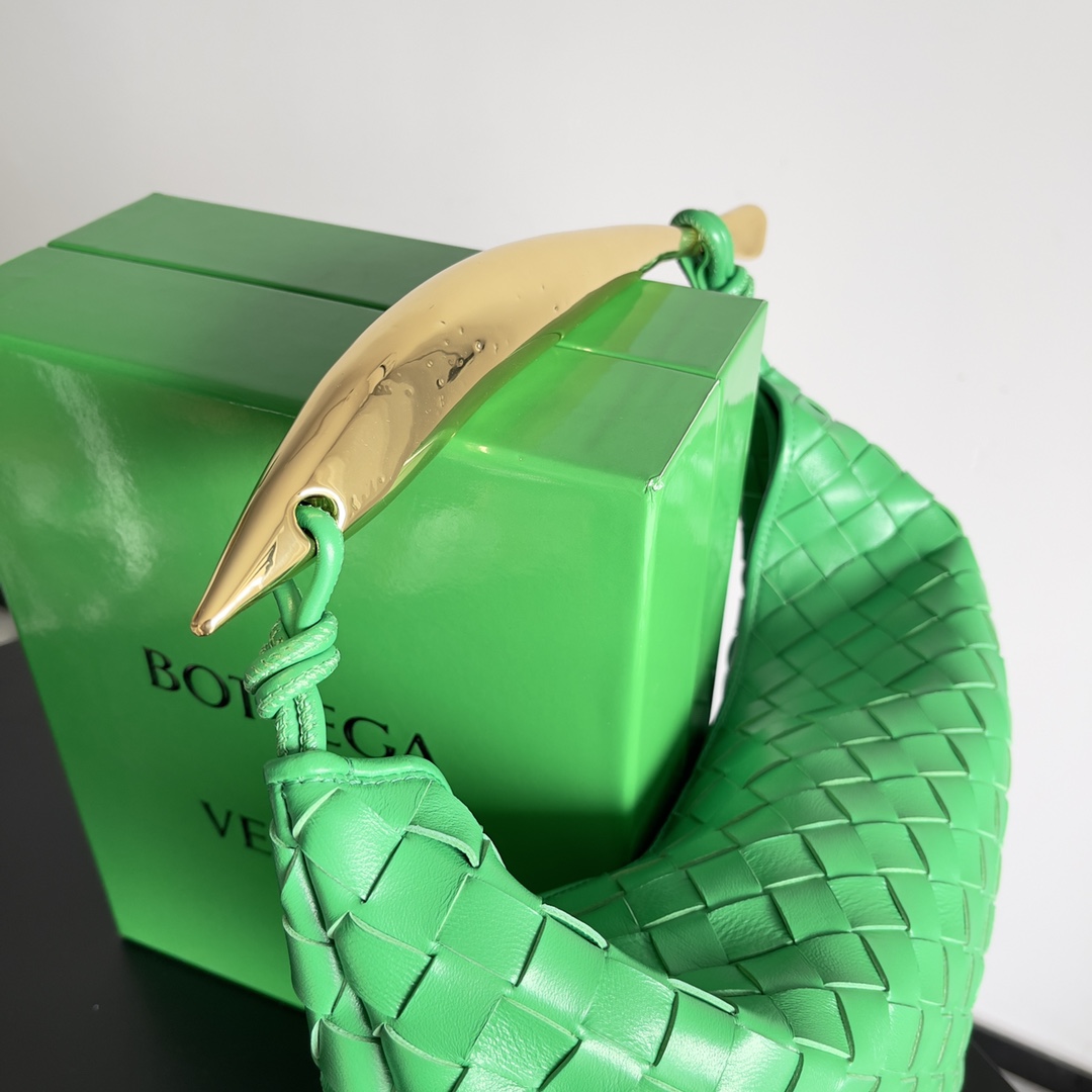 Bagsaaa B0tt*ga Ven*ta Sardine Top Handle Green Bag - 36*3*24cm