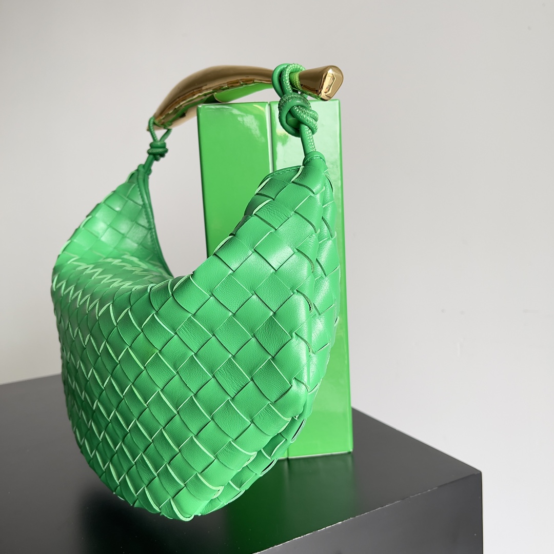 Bagsaaa B0tt*ga Ven*ta Sardine Top Handle Green Bag - 36*3*24cm