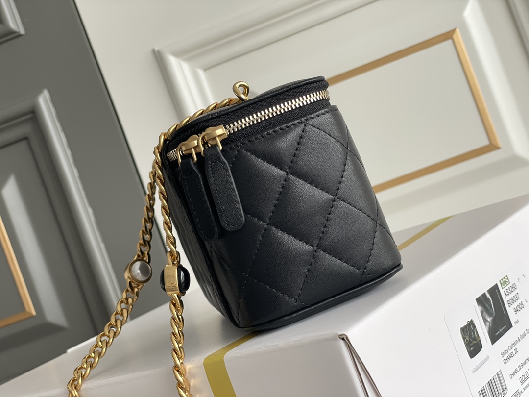 Bagsaaa Ch**el Vanity Black Bag - 17x9.5x8cm