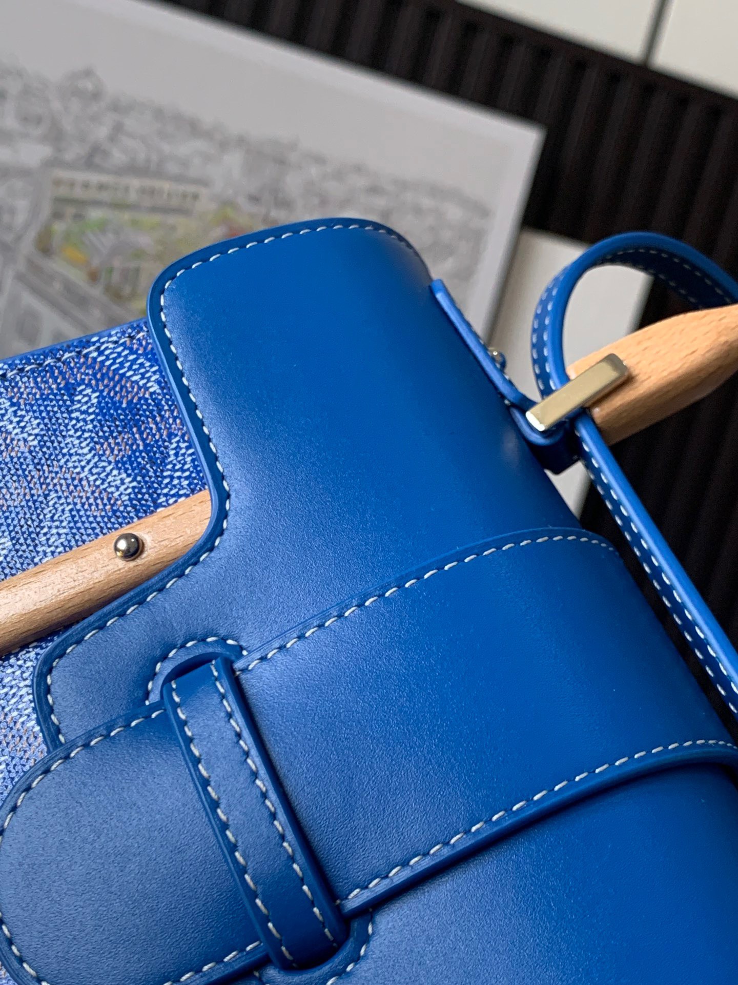 Bagsaaa G09ard Saigon Structure Mini Blue Bag - 15 cm x 7.5 cm x 20 cm
