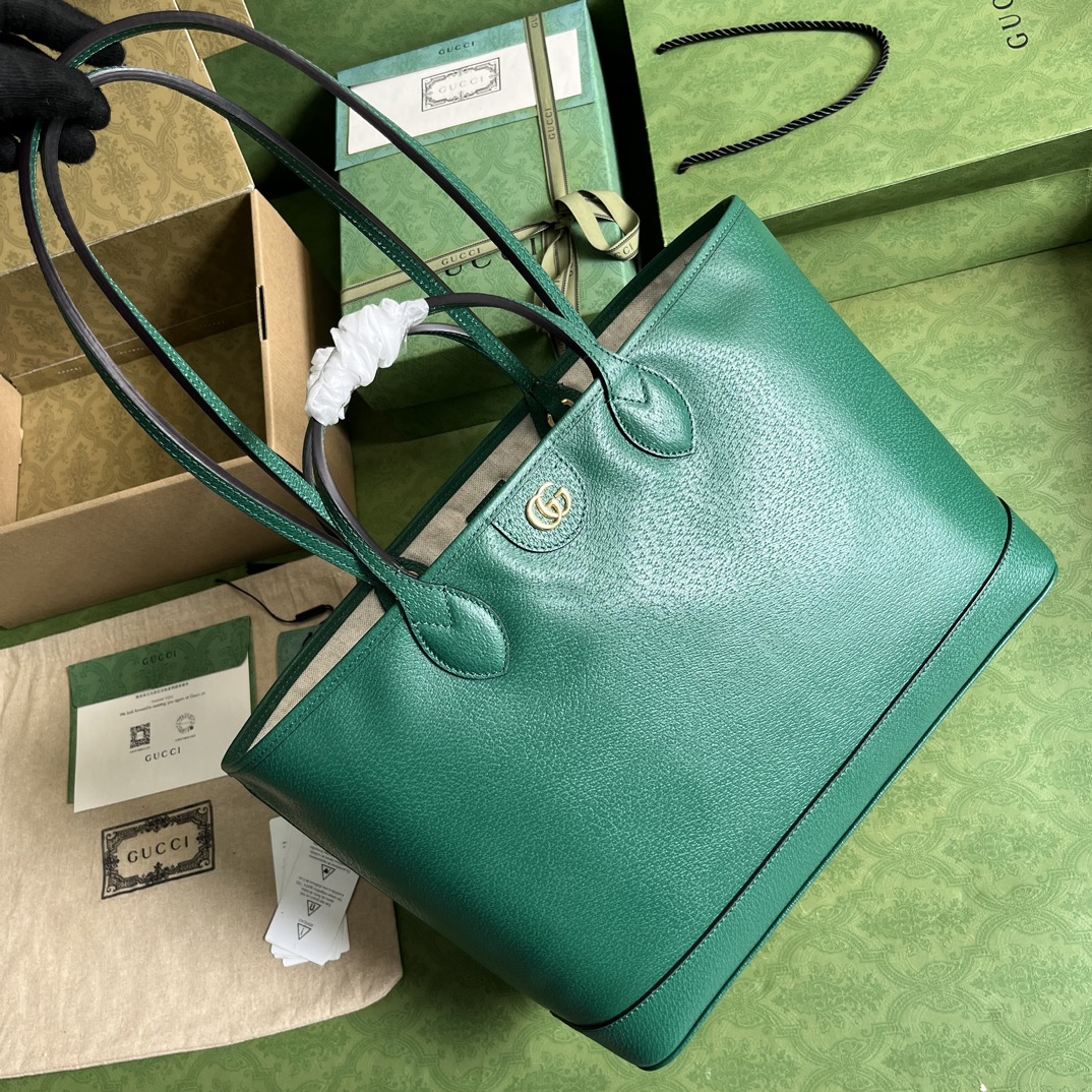 Bagsaaa Gvc*1 Ophidia medium tote green bag - W38.5cm x H28.5cm x D15cm