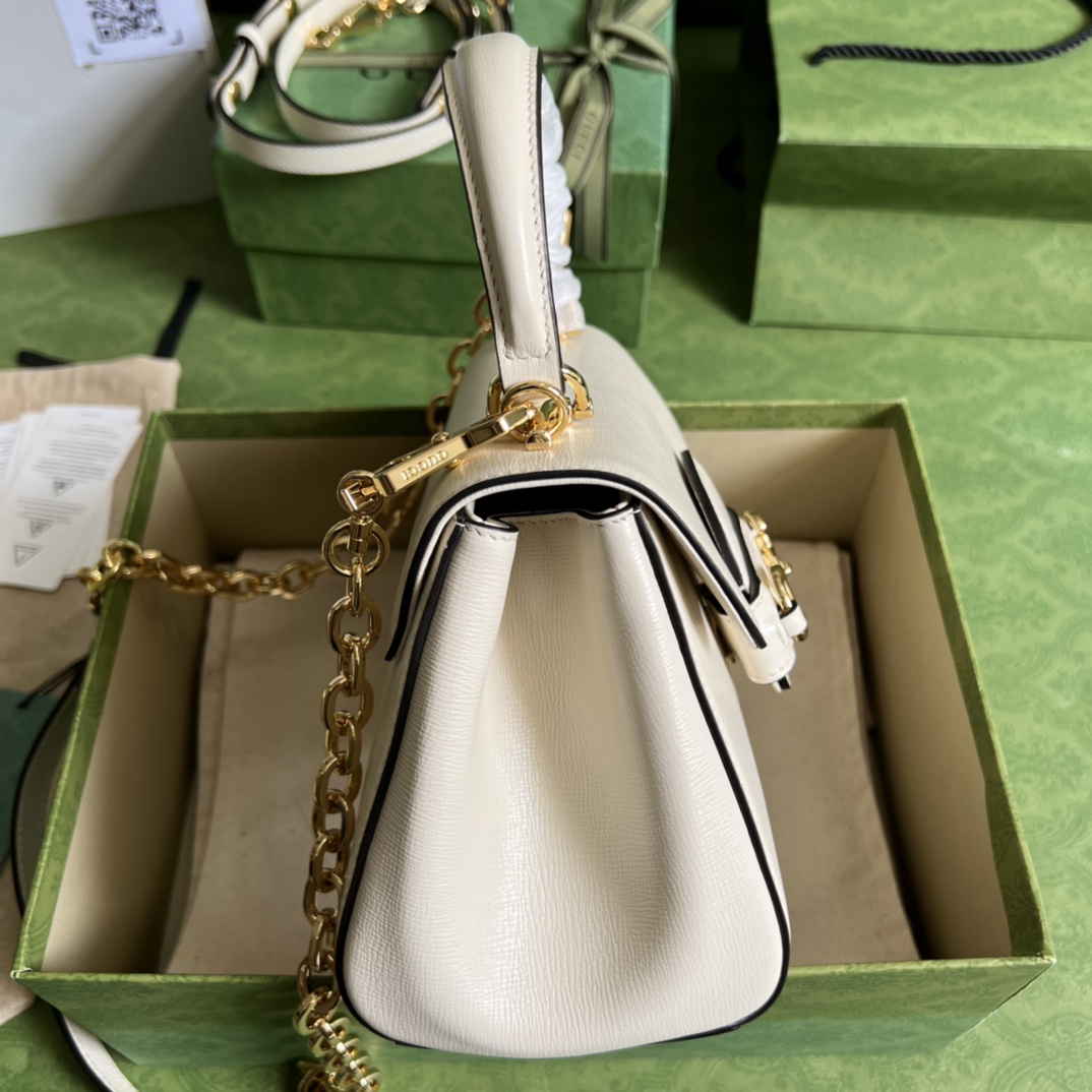 Bagsaaa Gvc*1 Horsebit 1955 mini bag white- 22x16x10.5cm