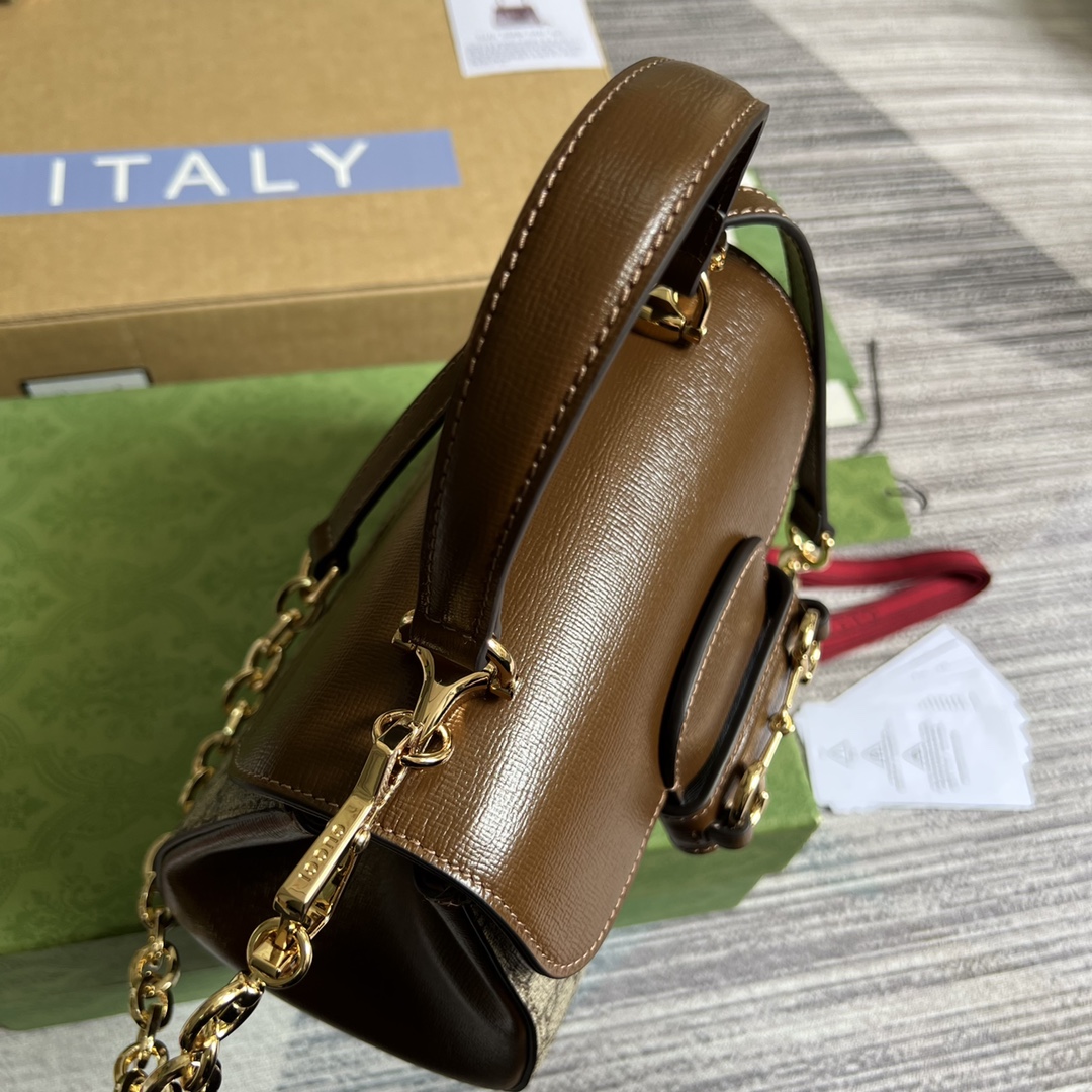 Bagsaaa Gvc*1 Horsebit 1955 mini bag ebony beige - 22x16x10.5cm