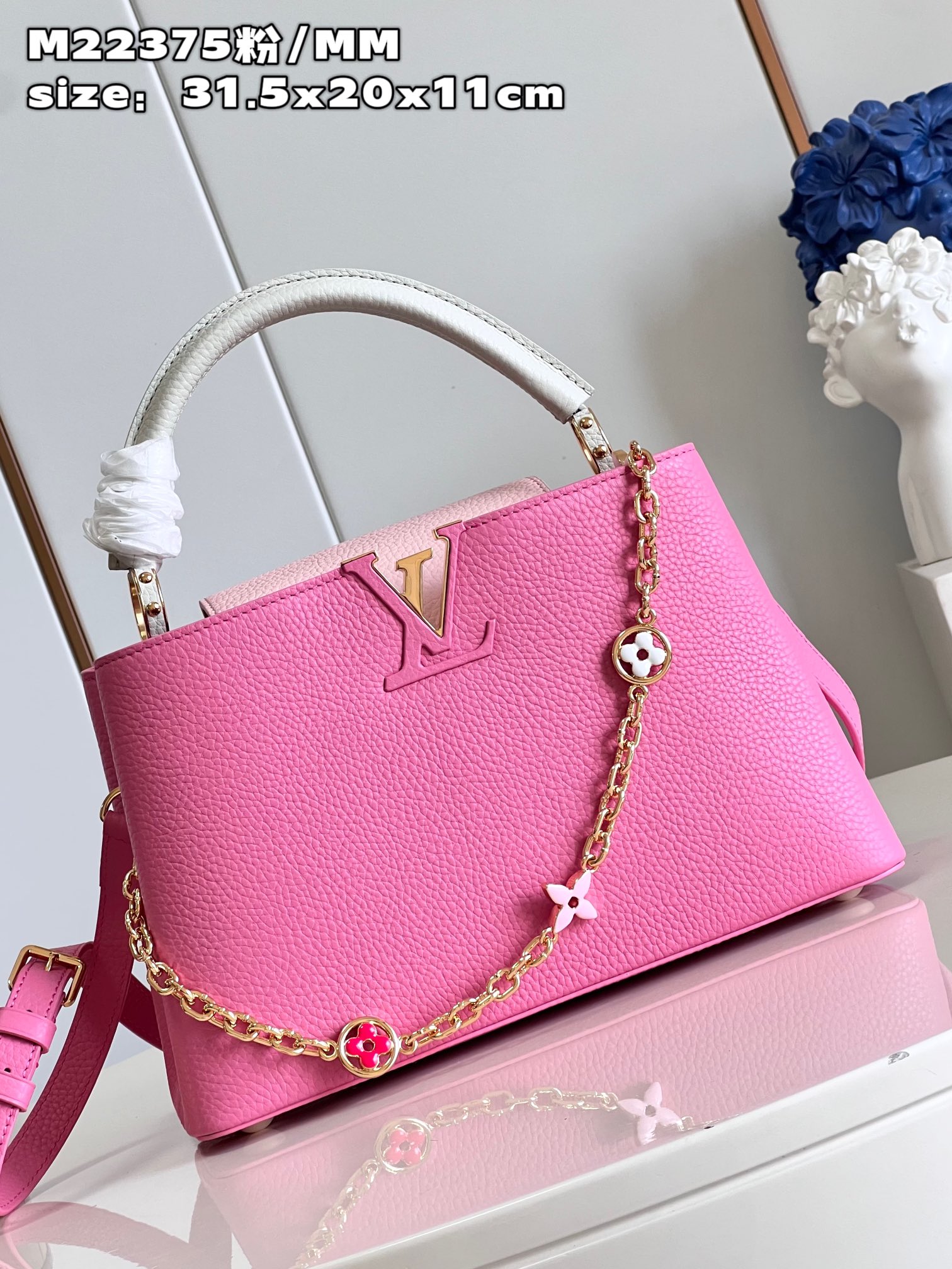 Bagsaaa L0vis Vvtt0n Capucines Taurillon cowhide Pink - 27x18x9cm