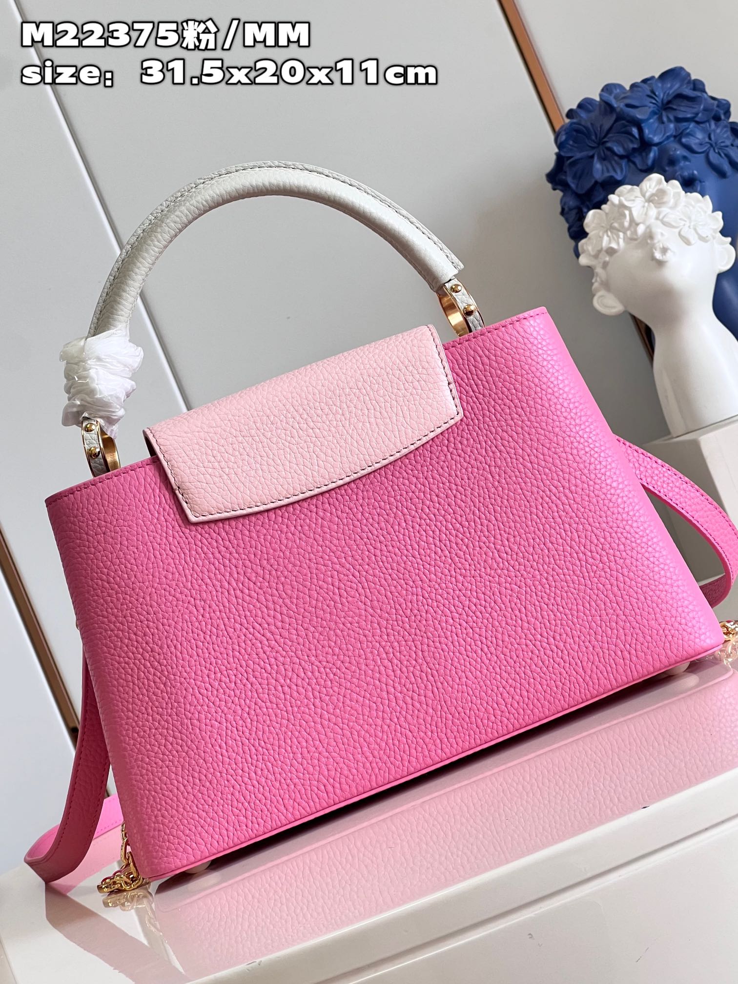 Bagsaaa L0vis Vvtt0n Capucines Taurillon cowhide Pink - 31.5x20x11cm 