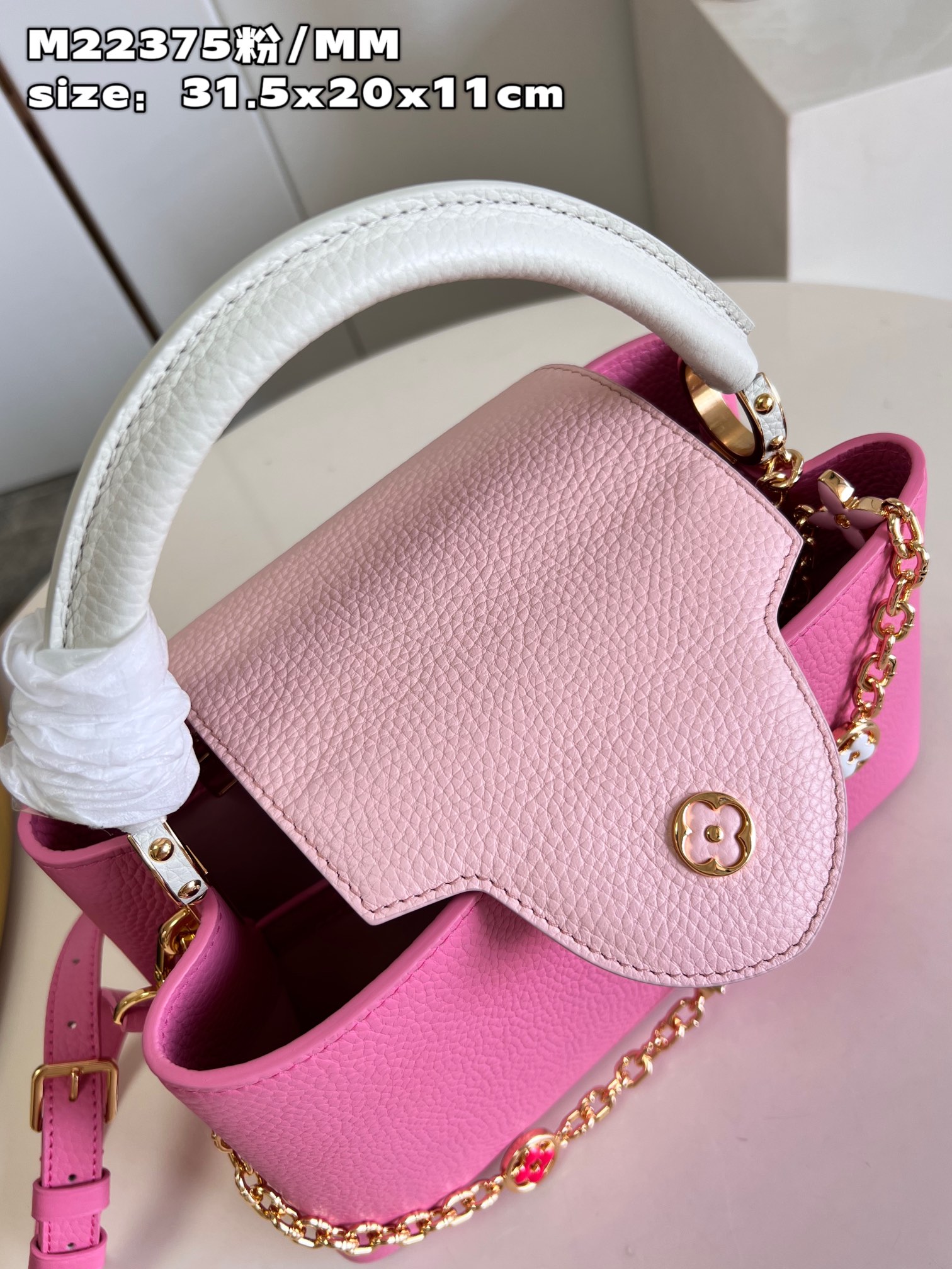 Bagsaaa L0vis Vvtt0n Capucines Taurillon cowhide Pink - 31.5x20x11cm 