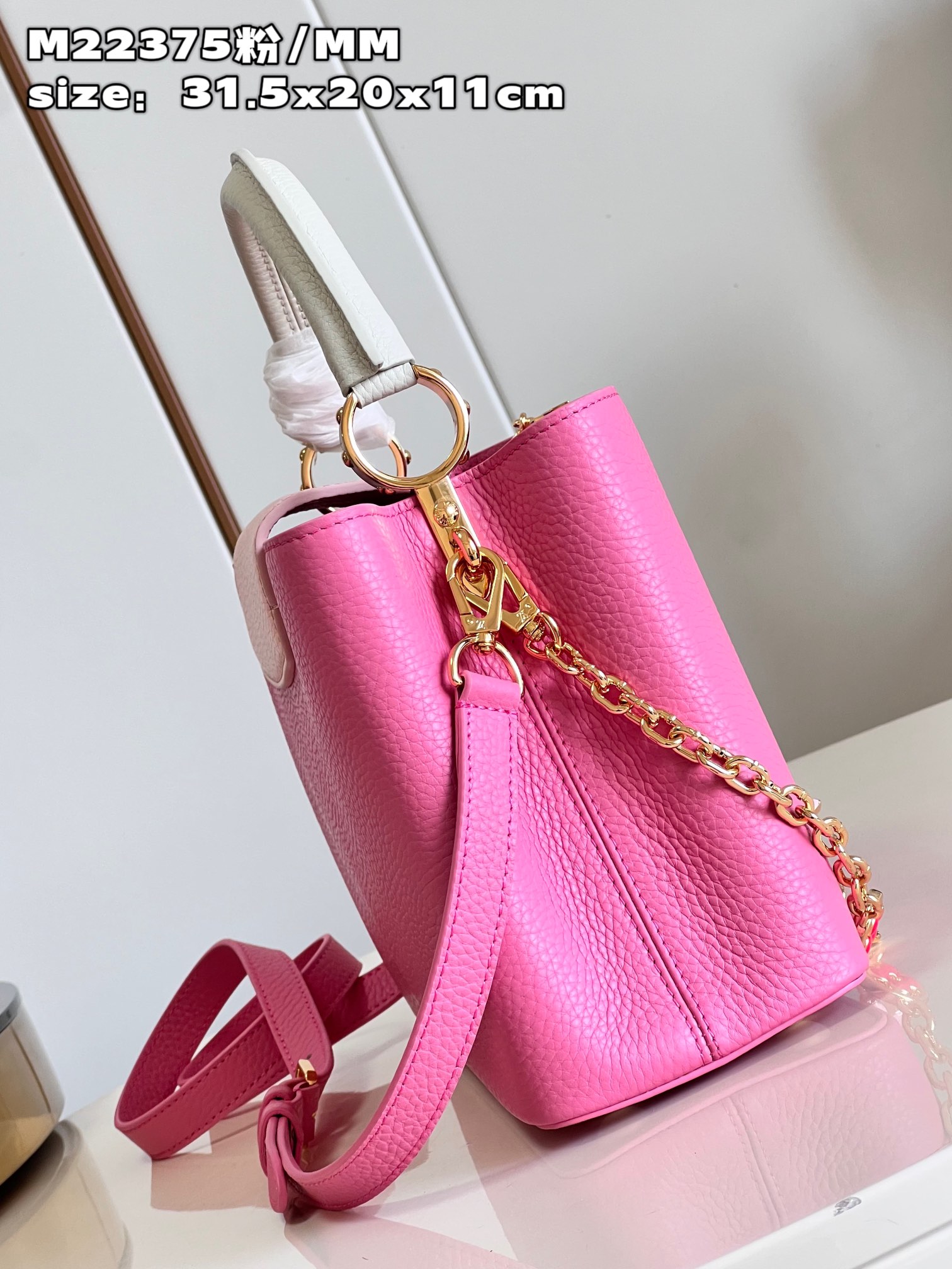 Bagsaaa L0vis Vvtt0n Capucines Taurillon cowhide Pink - 31.5x20x11cm 