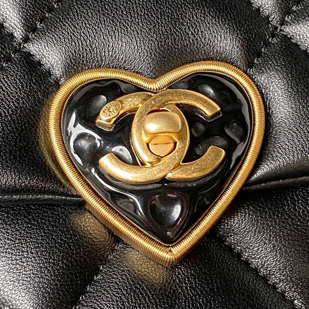 Bagsaaa Ch**el Small Flap Bag Lambskin Black - 21X14X7cm