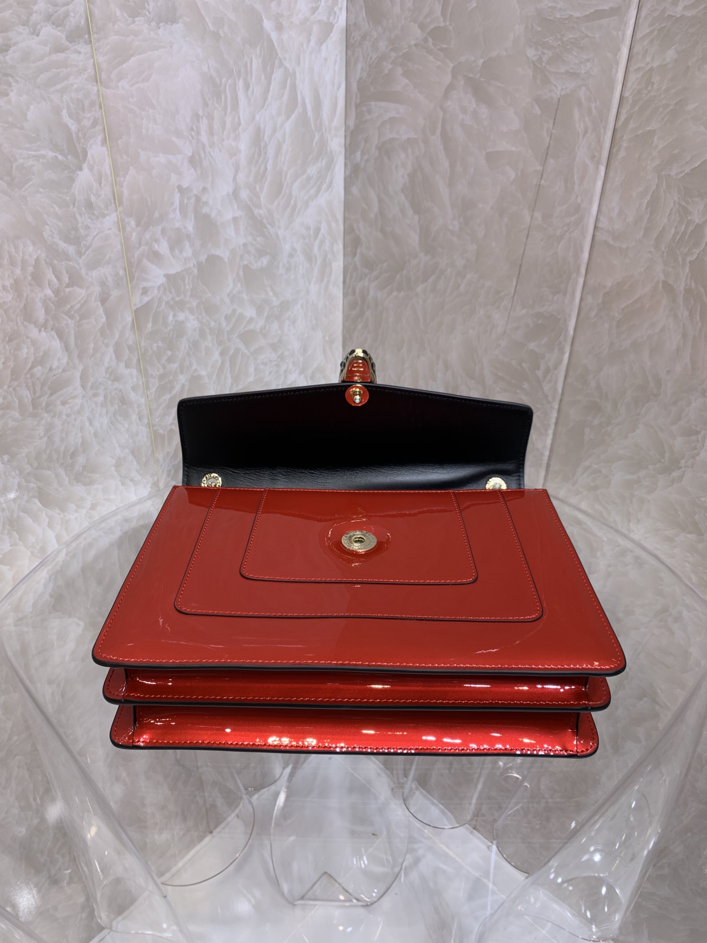 Bagsaaa Bv1g*ai Serpenti in Love Bag Red - 28*18*7CM