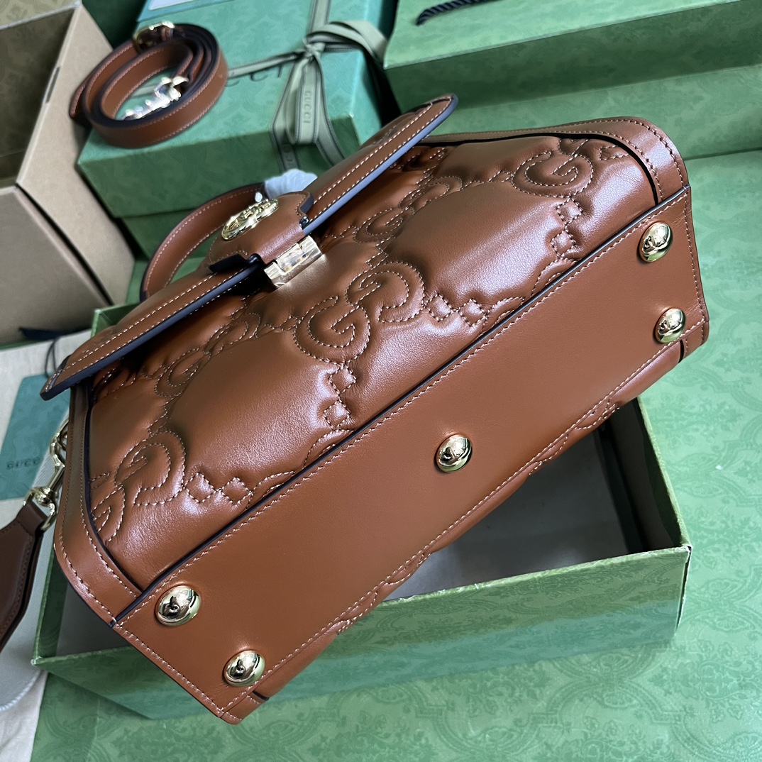 Bagsaaa GG Matelassé brown handbag - 25.5x 20.5x 12.5cm