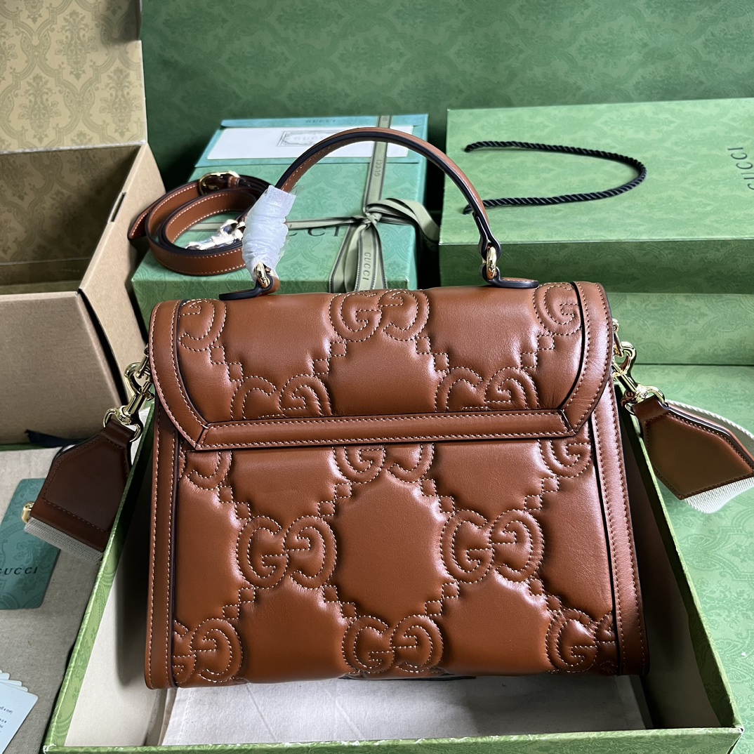 Bagsaaa GG Matelassé brown handbag - 25.5x 20.5x 12.5cm