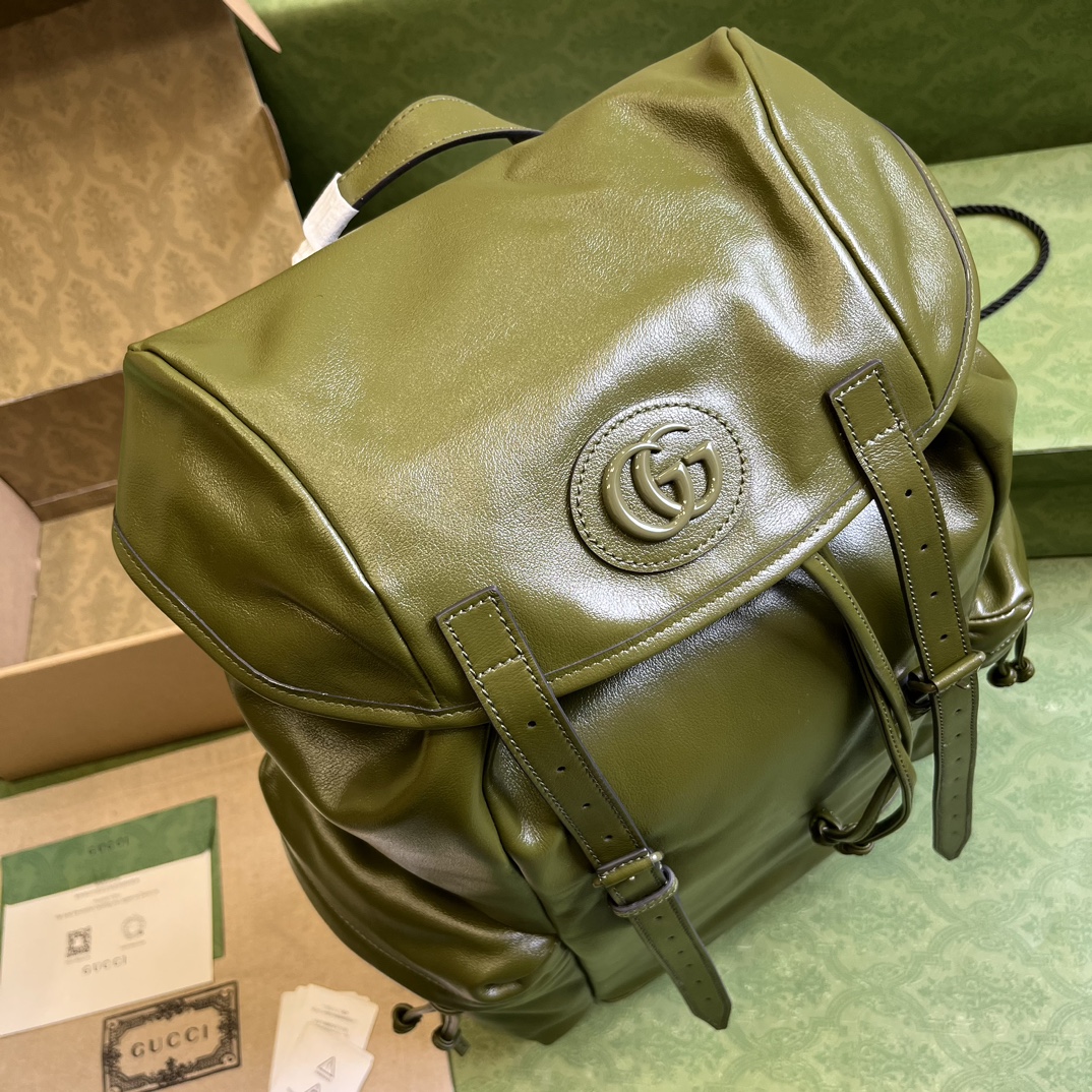 Bagsaaa Gvc*1 Leather Double G backpack green - 38x 44x 15cm