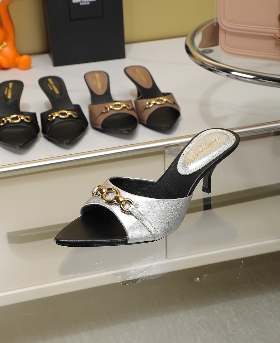 Bagsaaa Y51 Silver Mules