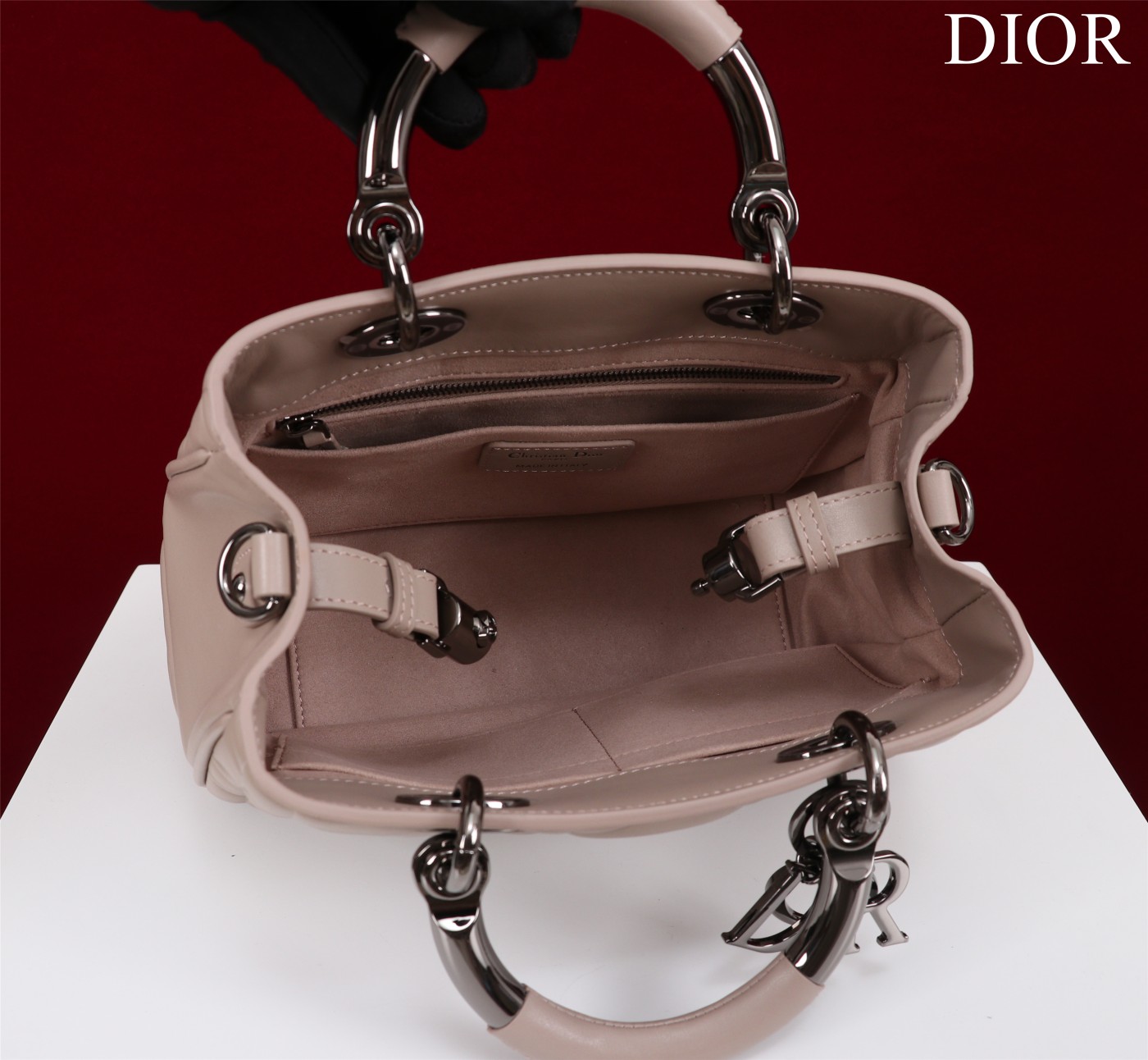 Bagsaaa D10r Lady 95.22 Nude Bag Black Hardware - 30×19×12cm