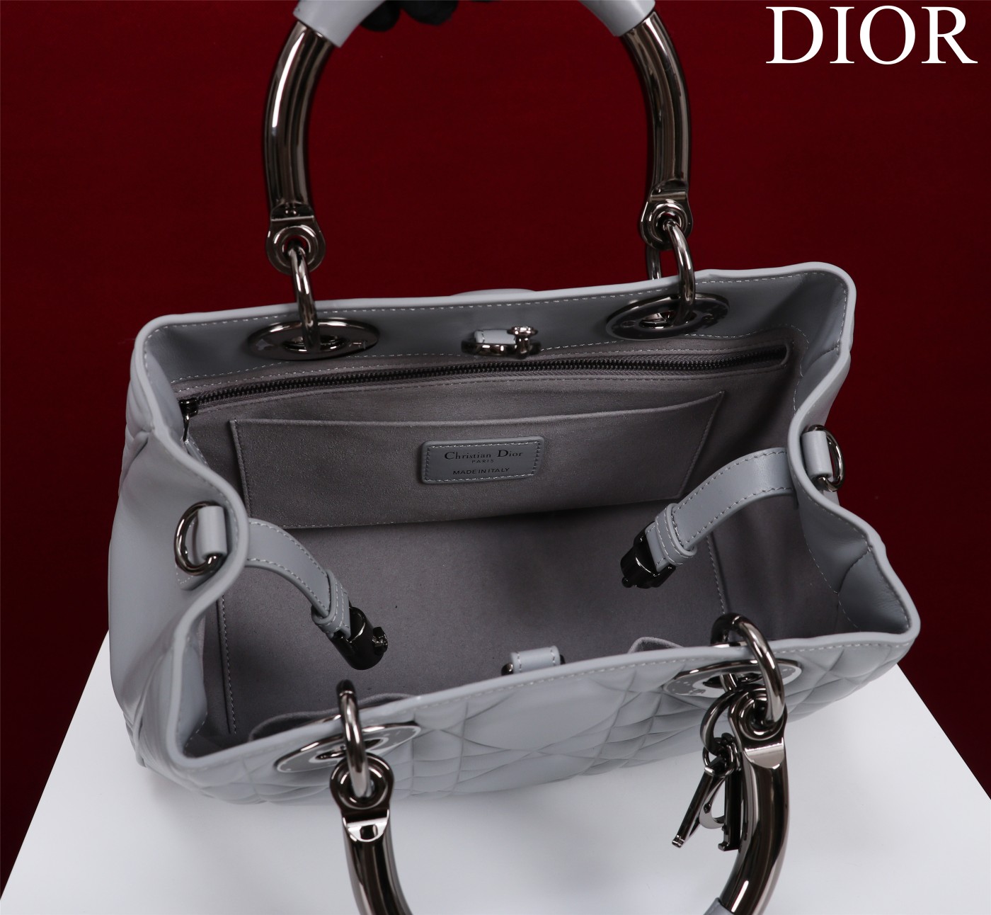 Bagsaaa D10r Lady 95.22 Grey Bag Black Hardware - 30×19×12cm