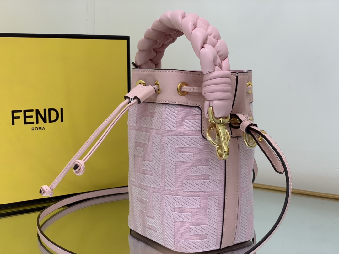 Bagsaaa F**di Mon Tresor Pink canvas FF mini bag - 18*10*12cm
