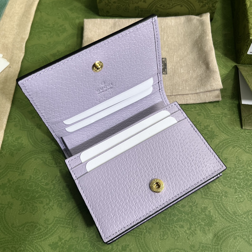 Bagsaaa Gvc*1 Ophidia jumbo GG card case purple - W11cm x H8.5cm x D3cm