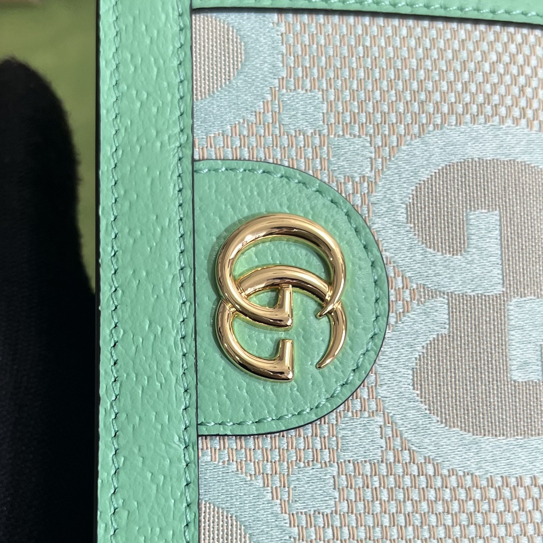 Bagsaaa Gvc*1 Ophidia jumbo GG card case green - W11cm x H8.5cm x D3cm