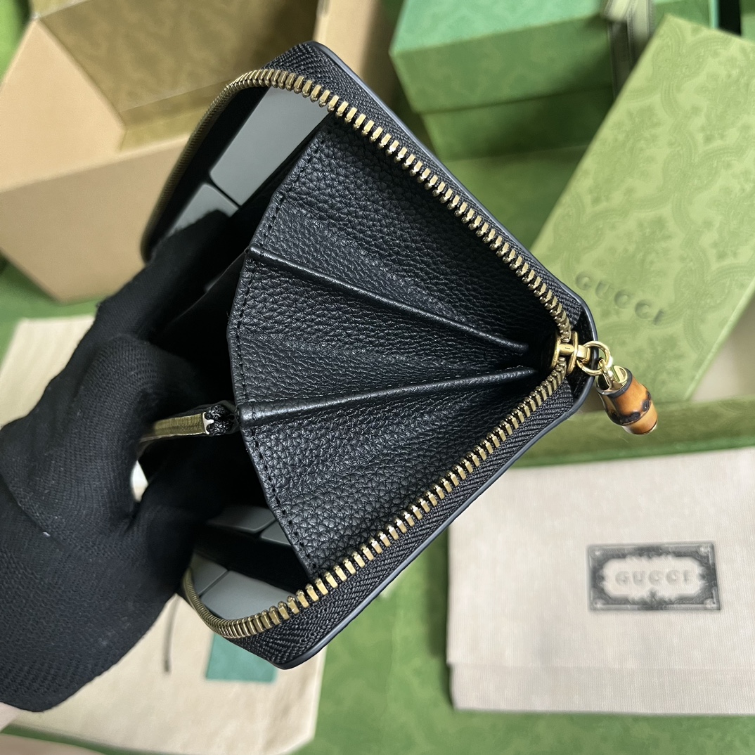 Bagsaaa Gvc*1 GG Marmont Zippy Black Wallet - 19.5x 111x 3cm